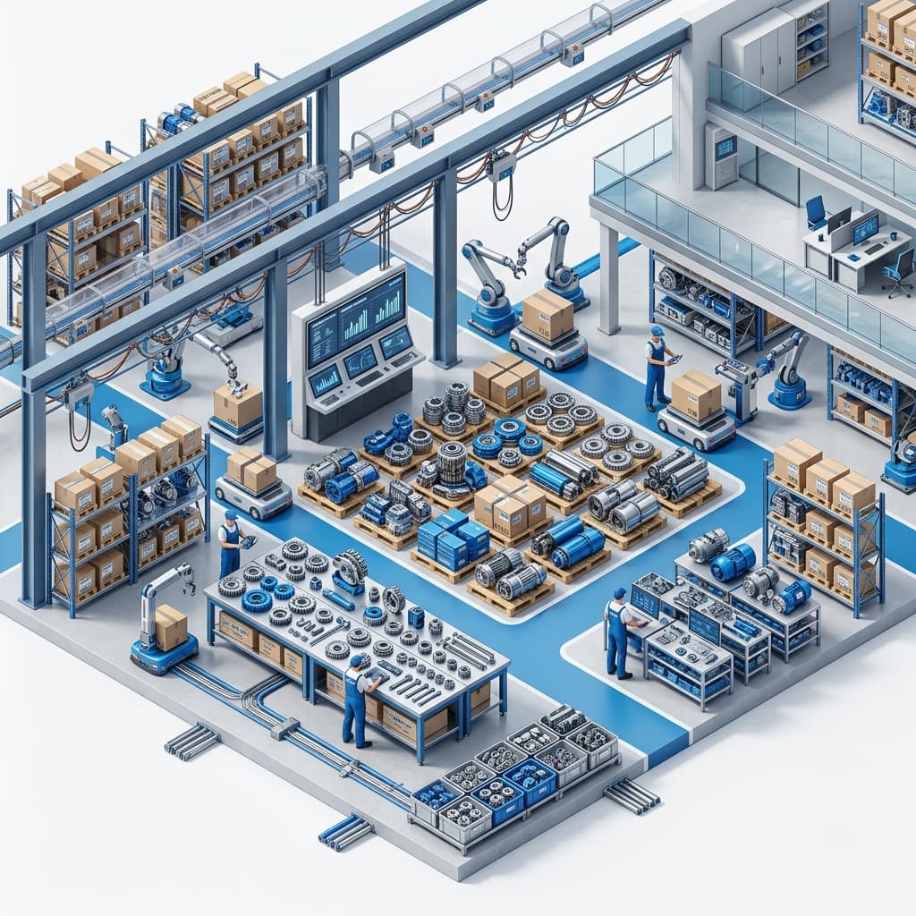 Interactive 3D YowSpare warehouse with racks, bins, and stock locations